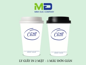 LY GIẤY IN LOGO CHILL COFFEE